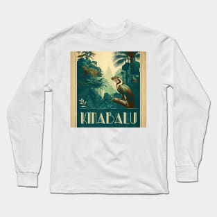 Kinabalu National Forest Malaysia Vintage Travel Art Poster Long Sleeve T-Shirt